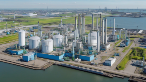Továrna na zelený vodík v Rotterdamu — elektrolyzéry projektu ELYgator