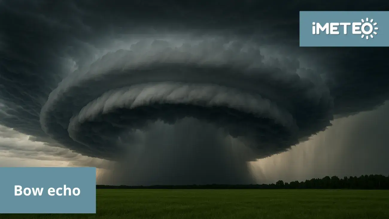Bow echo - bouřka - ilustrační foto
