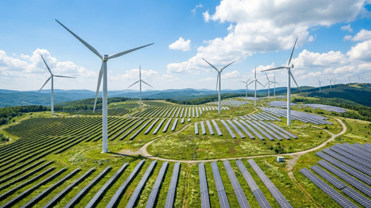 Větrná a solární elektrárna