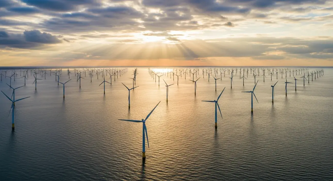 Britské offshore větrné elektrárny v Severním moři — rekordní výroba čisté elektřiny