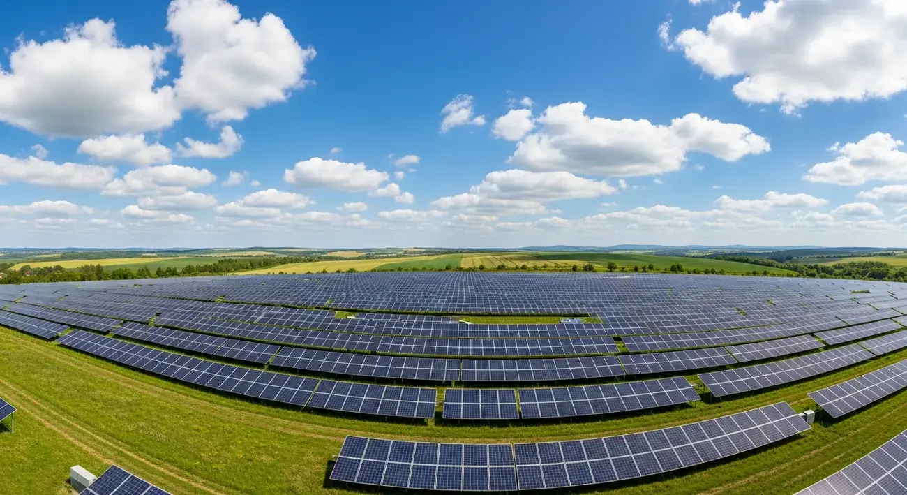 Solární elektrárna v českém venkově — rekordní výroba 701 GWh v květnu 2026