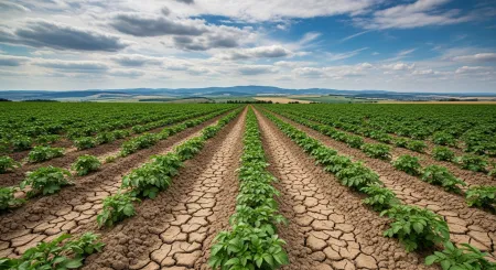 Sucho decimuje české brambory — na Vysočině může pomoci déšť do půlky srpna, ukazují data Intersucho