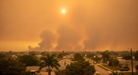 Miami v dýmu a horku: Varování před špatnou kvalitou vzduchu se prodlužuje