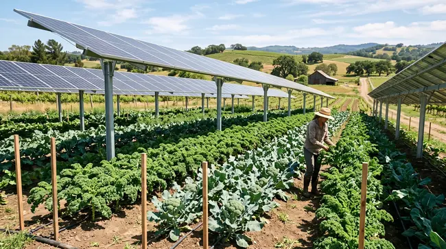 Agrivoltaika v praxi: Zelenina pod solárními panely šetří půdu i náklady na energie